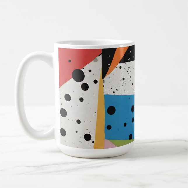Collage Paper Black Dots Coffee Mug (Left)