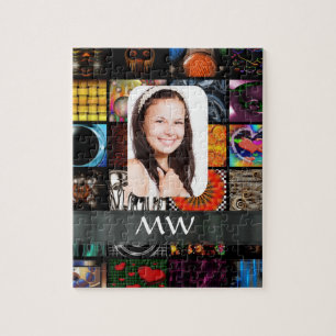 Collage pattern photo template jigsaw puzzle