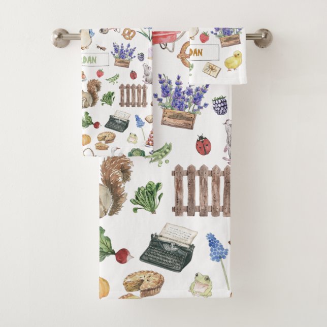 Collage Peter the Rabbit Bath Towel Set (Insitu)