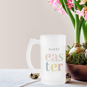 Collage Photo And Colourful Easter   Holiday Gift Frosted Glass Beer Mug
