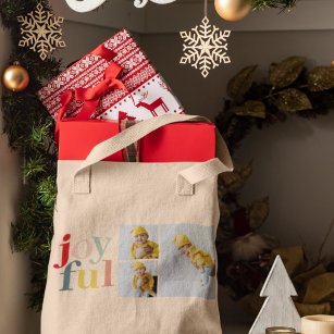 Collage Photo And Colourful Joyful   Holiday Gift Tote Bag