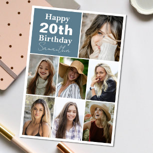 Collage   Photo Any Age Personalize Birthday Card