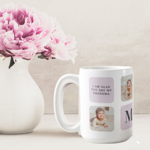 Collage Photo & Best Grandma Ever Best Purple Gift Coffee Mug