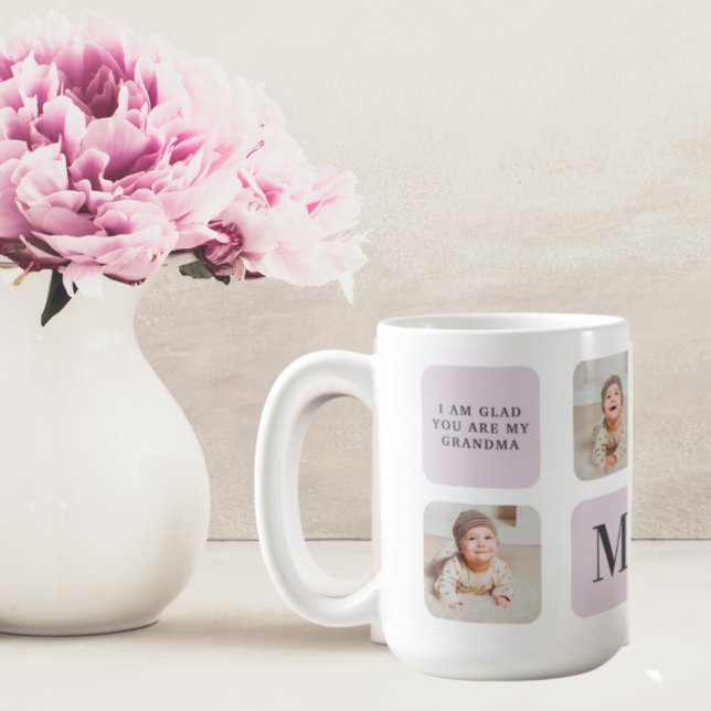 Collage Photo & Best Grandma Ever Best Purple Gift Coffee Mug (Creator Uploaded)