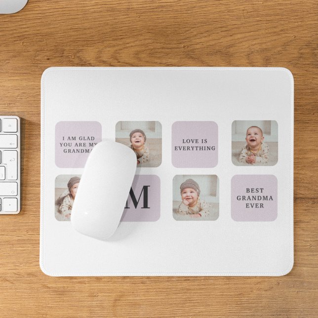 Collage Photo & Best Grandma Ever Best Purple Gift Mouse Pad (Creator Uploaded)