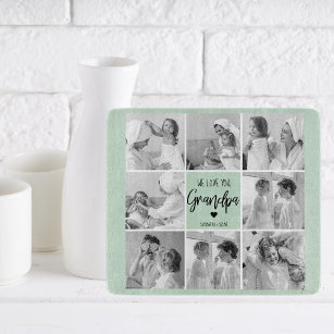 Collage Photo Best Grandpa Ever Pastel Mint Gift Cutting Board