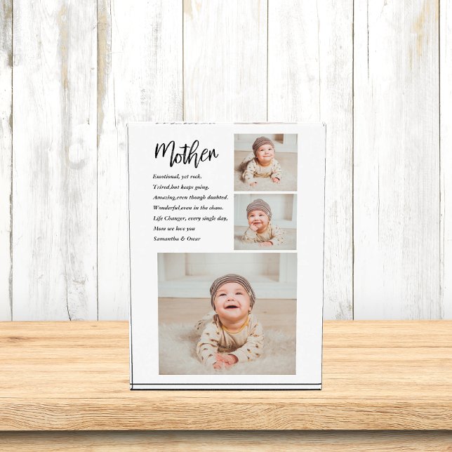 Collage Photo & Best Mother Quote Lovely Gift Block (Creator Uploaded)