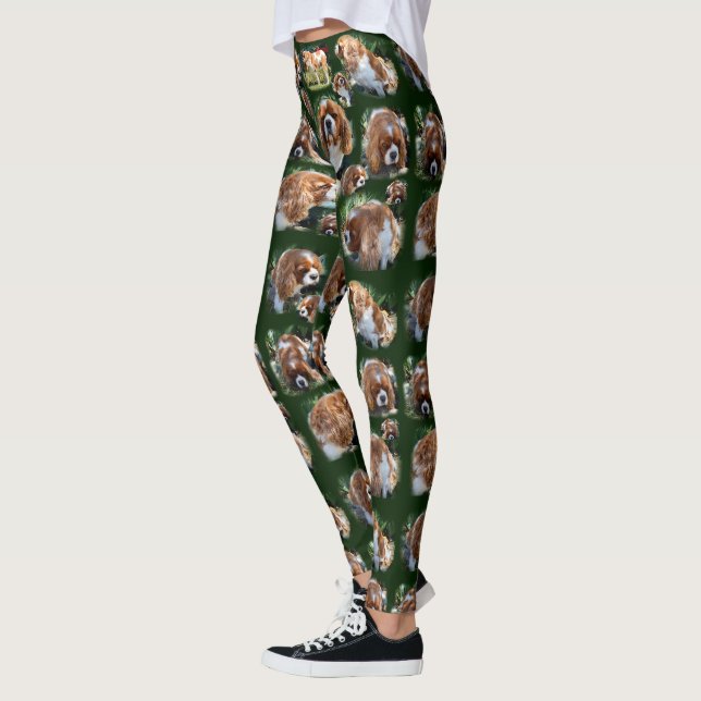Collage photo Cavalier Spaniel, Dames Leggings (Gauche)