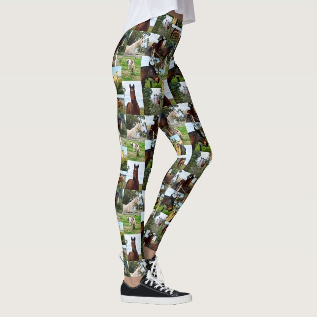 Collage Photo Cheval, Dames Leggings Full Print. (Droite)
