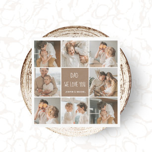 Collage Photo Dad We Love You Happy Fathers Day Napkin
