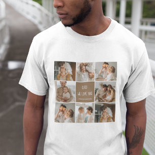 Collage Photo Dad We Love You Happy Fathers Day T-Shirt