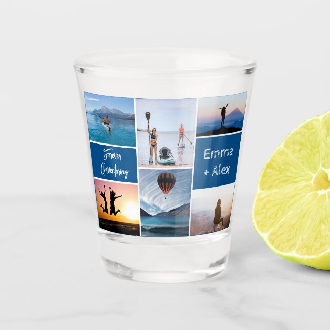 Collage photo d'aventure personnalisé Verre de tir (Devant)