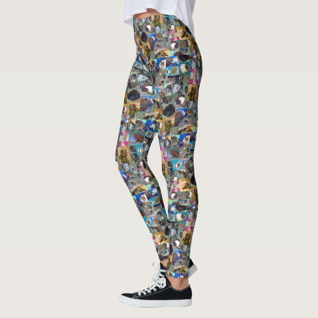 Collage photo de cochon de Guinée, Leggings (Gauche)