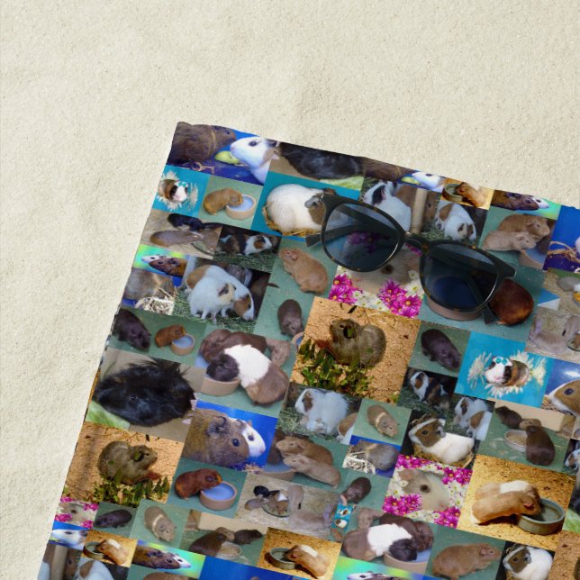 Collage photo de cochon de Guinée, serviette de pl (En situation)