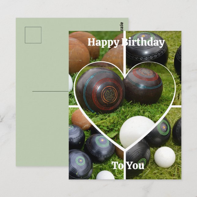 Collage photo de coeurs de boules, carte postale d (Devant / Derrière)