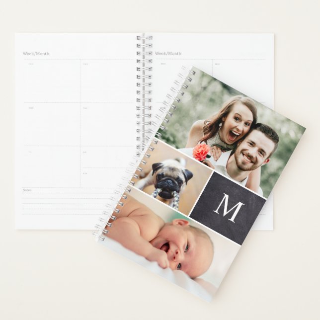 Collage photo de famille Monogram (Devant avec enveloppe)