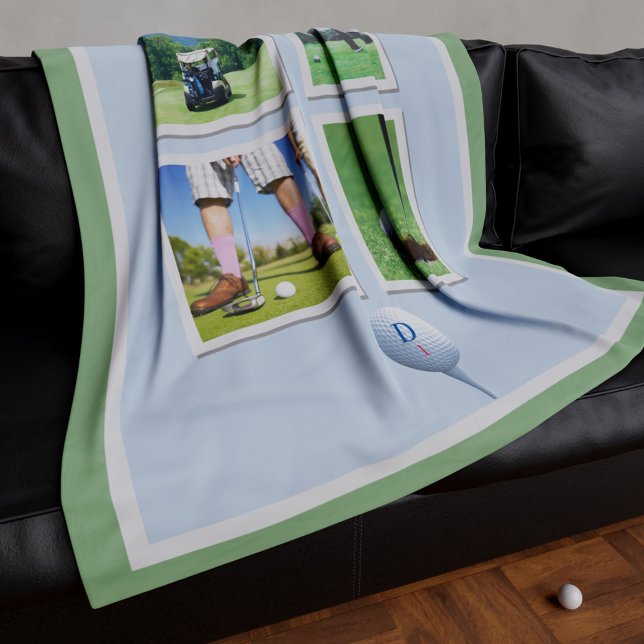 Collage photo de golf Couverture en polaire person (Créateur téléchargé)