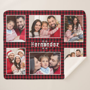 Collage photo de la famille de Plaid Rustic Red Bu