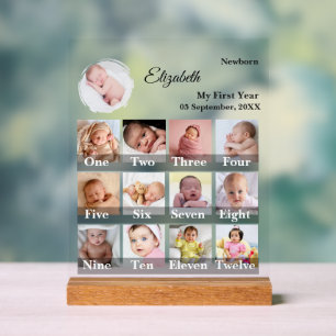 Collage photo de la première année de bébé 12 mois