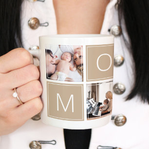 Collage Photo de Maman Moderne sur un Grand Mug Pe