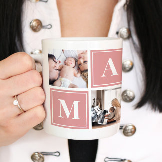 Collage Photo de Maman Tasse à Café Géante Personn