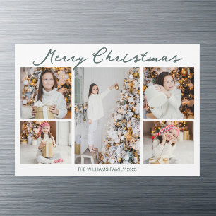 Collage photo de Noël chic 2025 Carte magnétique