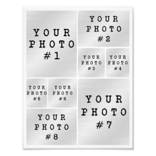 Collage photo Disposition en grille pour 8 photos 