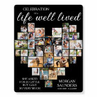 Collage photo en forme de cœur pour funérailles d'