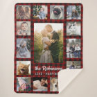 Collage Photo Famille 15 + Nom Red Buffalo Plaid