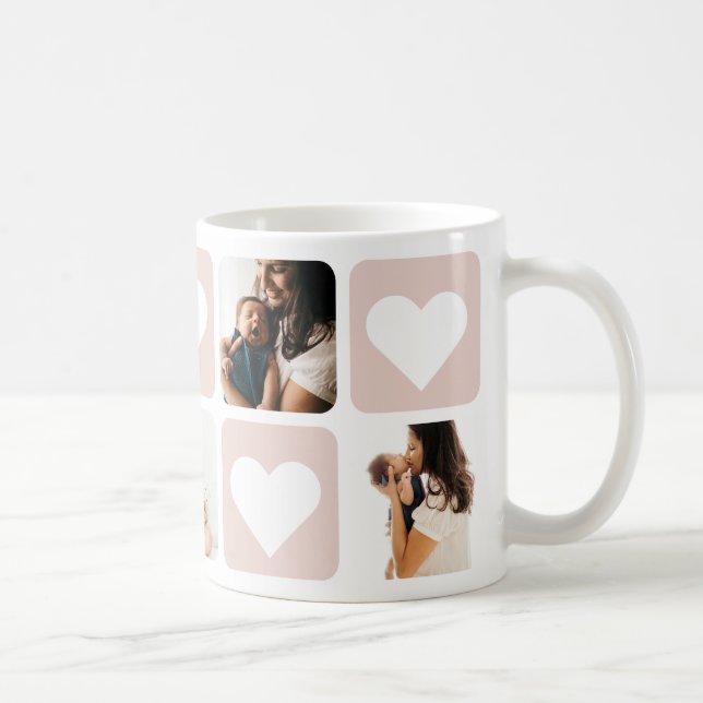 Collage photo flush Coeur Mug (Droite)