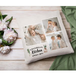 Collage Photo & Grandma Kitchen Is Always Open Throw Pillow<br><div class="desc">Looking for the perfect gift for your grandma, or for anyone who loves spending time in the kitchen? Look no further than this unique and customizable product! Featuring a beautiful collage of your favourite photos, this design is sure to capture your memories and make them last. And with the charming...</div>