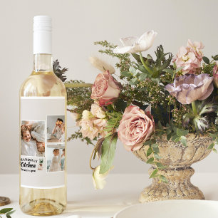 Collage Photo & Grandma Kitchen Is Always Open Wine Label