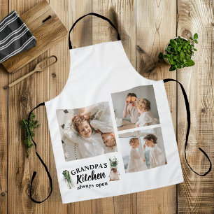 Collage Photo & Grandpa Kitchen Is Always Open Apron