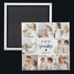 Collage Photo Gray We Love You Grandma Best Gift  Magnet<br><div class="desc">"Collage Photo Gray We Love You Grandma Best Gift" is likely a description for a photo frame or display that features a collage of photos in shades of gray with the words "We Love You Grandma" prominently displayed. This would make for a thoughtful and sentimental gift for a grandmother on...</div>