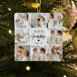 Collage Photo Grey We Love You Grandma Best Gift  Ceramic Ornament<br><div class="desc">"Collage Photo Grey We Love You Grandma Best Gift" is likely a description for a photo frame or display that features a collage of photos in shades of grey with the words "We Love You Grandma" prominently displayed. This would make for a thoughtful and sentimental gift for a grandmother on...</div>