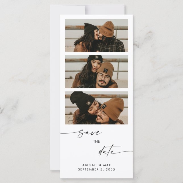 Collage Photo Long Wedding Save the Date (Front)