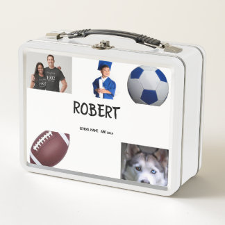 COLLAGE photo Lunchbox BLACK BLUE To Customize