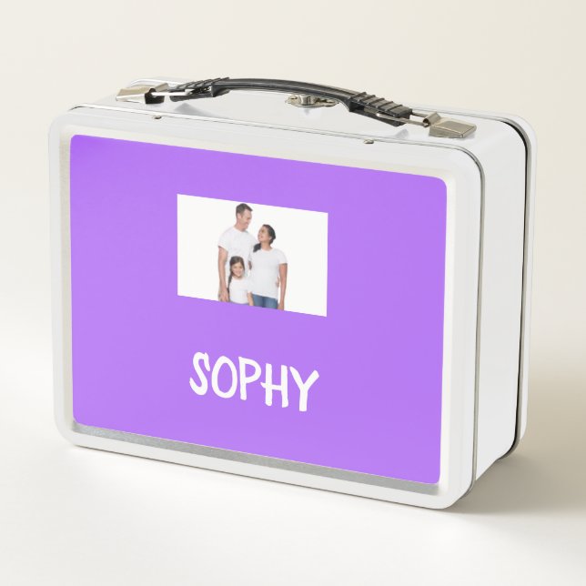 COLLAGE photo Lunchbox fuchia purple To Customize (Back)