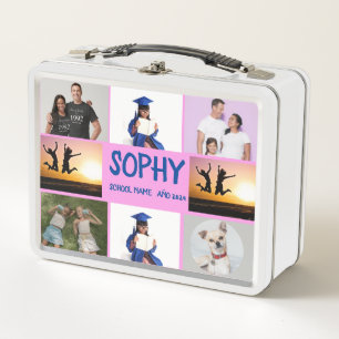 COLLAGE photo Lunchbox PINK , PURPLE To Customize