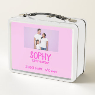 COLLAGE photo Lunchbox pink  , WHITE To Customize 