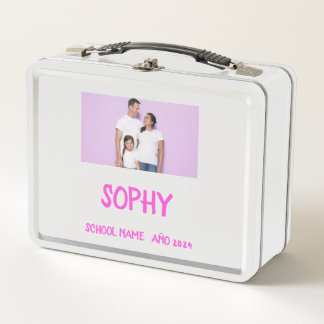 COLLAGE photo Lunchbox ROSE, BLANC À Customiser