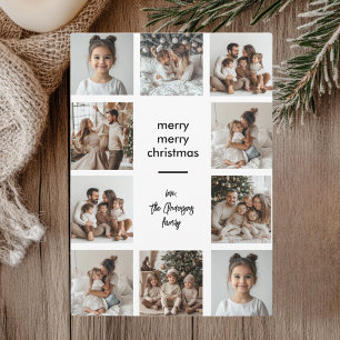 Collage Photo Merry Christmas Card   Family Name 