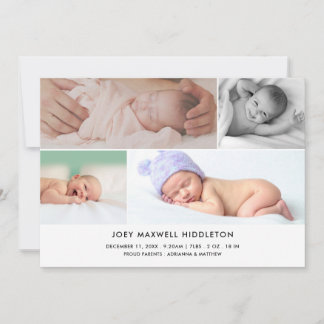 Collage photo minimal faire-part de naissance