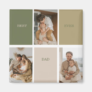 Collage Photo Modern Best Dad Ever Gift Magnet