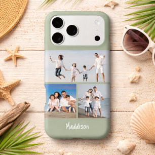 Collage photo moderne de 3 Monogramme Vert sauge