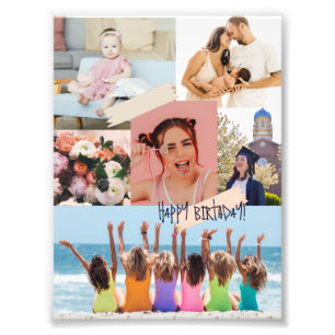 Collage photo moderne Joyeux anniversaire mignon