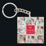 Collage Photo Mom Red We Love You Best Mother Gift Keychain<br><div class="desc">"Collage Photo Mom Red We Love You" is a beautiful and sentimental gift that is perfect for showing your mother how much you appreciate and love her. This gift includes a collage of photos, carefully curated to showcase some of your most cherished memories with your mother. This gift is ideal...</div>