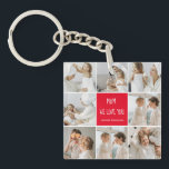 Collage Photo Mom Red We Love You Best Mother Gift Keychain<br><div class="desc">"Collage Photo Mom Red We Love You" is a beautiful and sentimental gift that is perfect for showing your mother how much you appreciate and love her. This gift includes a collage of photos, carefully curated to showcase some of your most cherished memories with your mother. This gift is ideal...</div>
