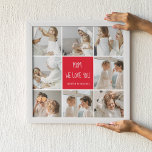 Collage Photo Mom Red We Love You Best Mother Gift Poster<br><div class="desc">"Collage Photo Mom Red We Love You" is a beautiful and sentimental gift that is perfect for showing your mother how much you appreciate and love her. This gift includes a collage of photos, carefully curated to showcase some of your most cherished memories with your mother. This gift is ideal...</div>