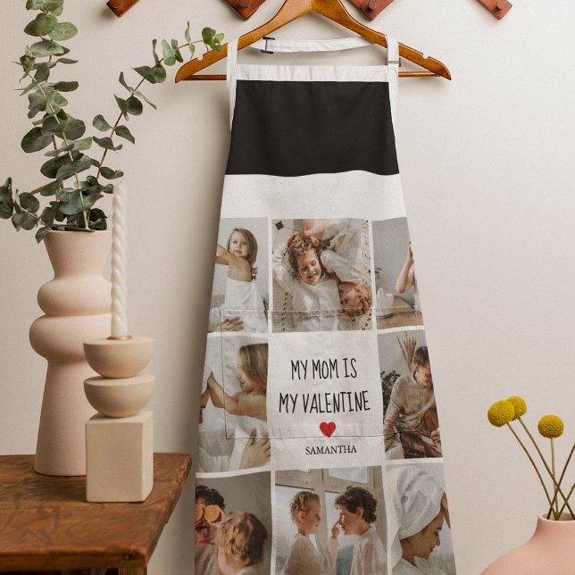 Collage Photo | My Mom Is My Valentine Gift Apron (Creator Uploaded)